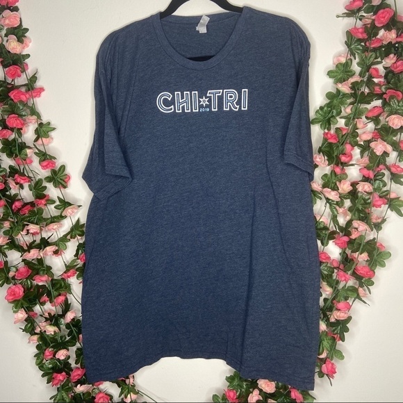 Other - Men’s Blue Chicago Triathlon Shirt Large Sports Running Swimming Biking Fitness